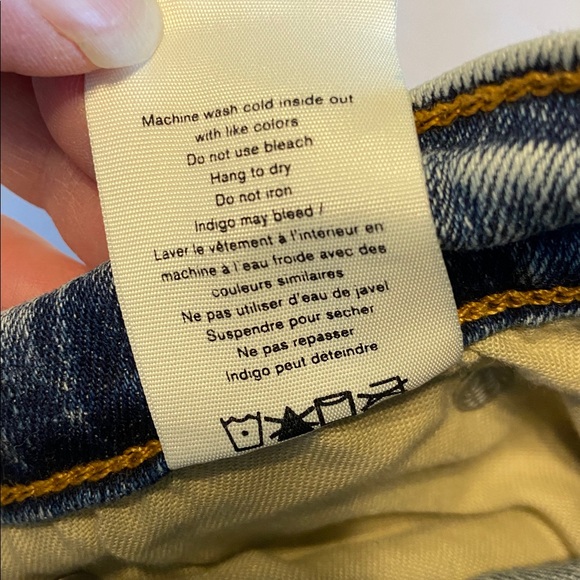 rag & bone Cate mid rise skinny fray hem Zip fly acid wash color Size 29 x 31” - Picture 7 of 14